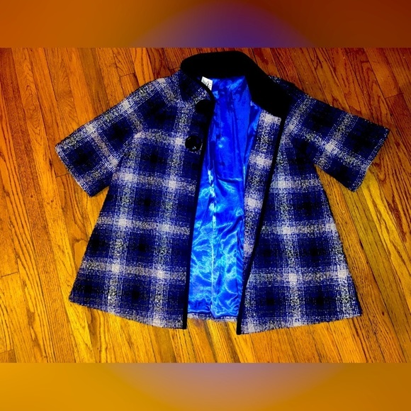 𝅺VINTAGE Luii lined swing coat purple/ black plaid women’s medium